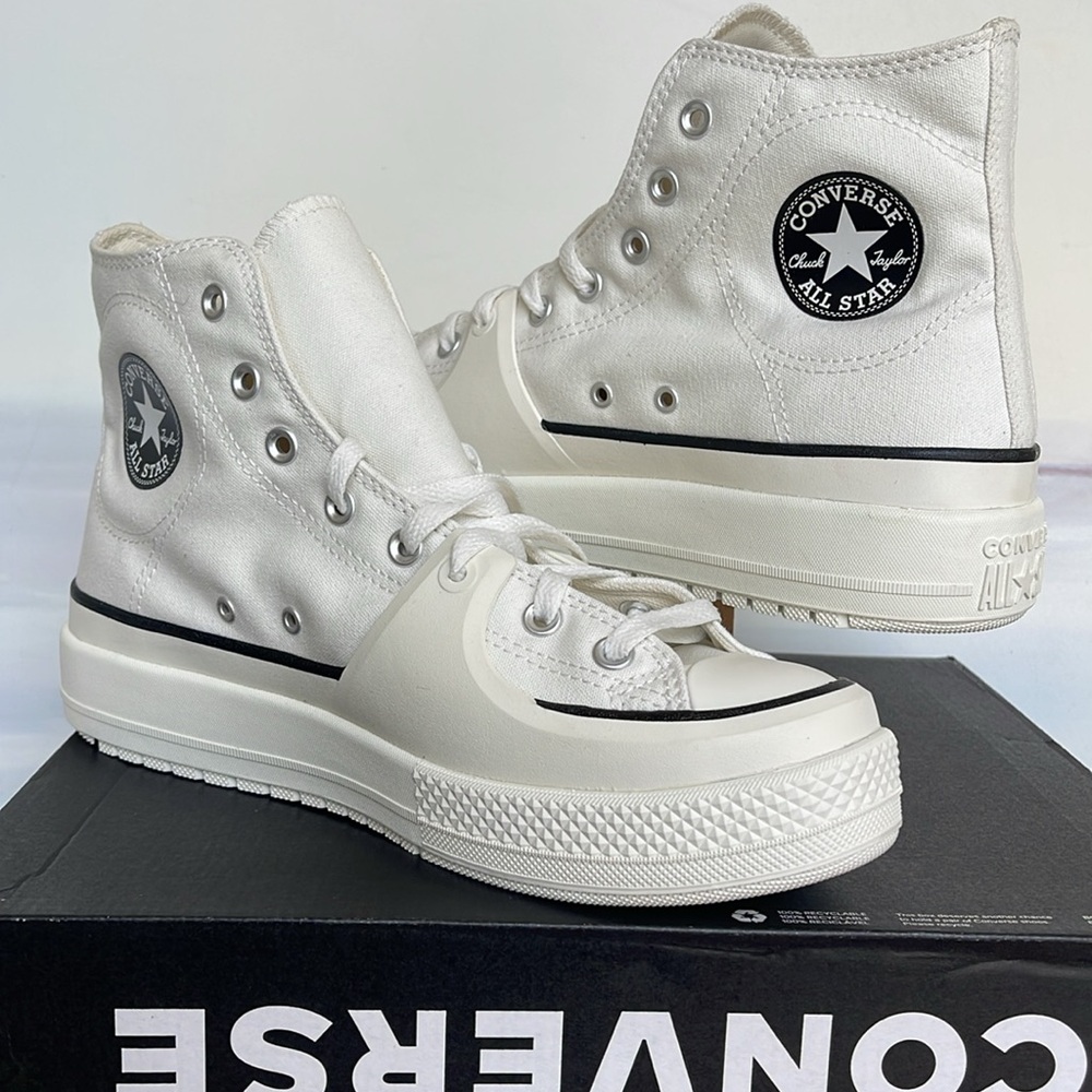 Converse Mens CTAS A02832C
CTAS CONSTRUCT HI VINTAGE WHITE/BLACK/EGRET
PLATFORMS - Picture 1 of 16